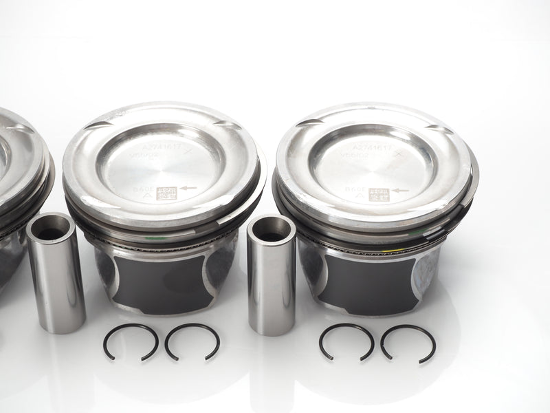 Set of 4 pistons with rings STD for Mercedes Benz Sprinter 1500, 2500, GLC350e, Metris, and C350e. OEM: 2740302417, 2740301517